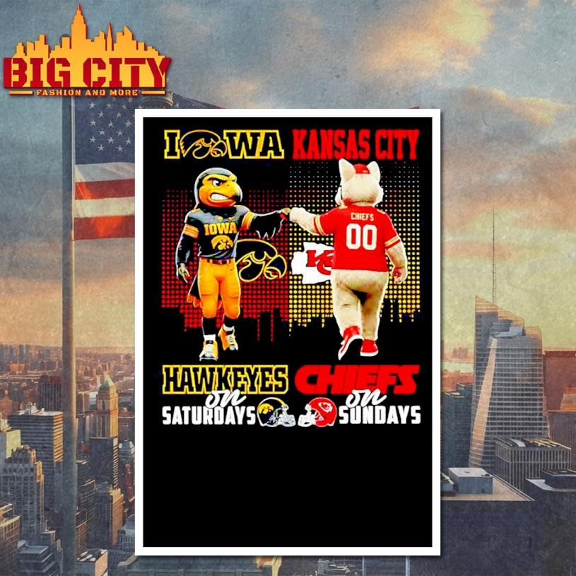 Iowa Hawkeyes on Saturday and Kansas City Chiefs on Sundays mascot Shirt