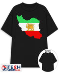 Iran Map Lion and Sun Persian Heritage logo shirt