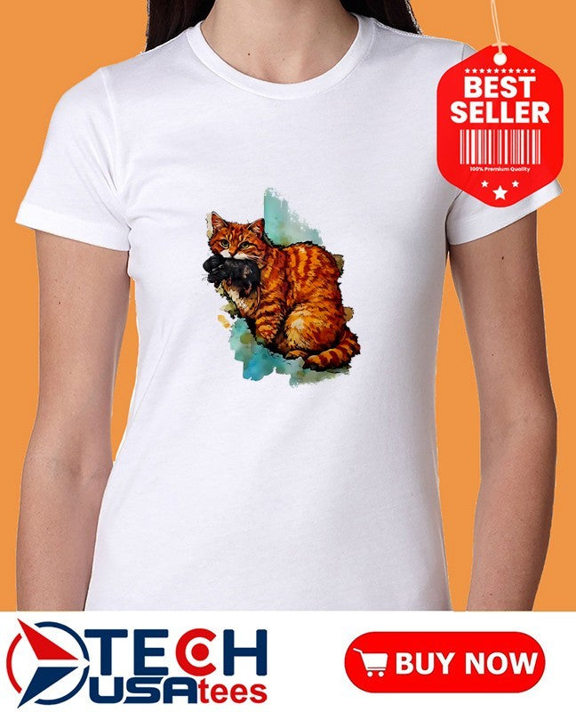 Iran map orange tabby cat shirt