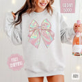 Iridescent Coquette Bow Sweatshirt, Bow Crewneck, Cute Women's Sweater T-Shirts, Hoodie | PureTeeCo.com