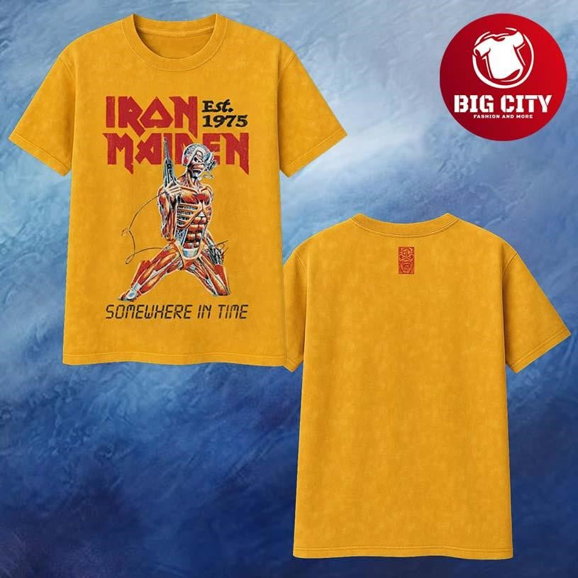 Iron Maiden Somewhere In Time Vintage Gold Two Sided Shirt