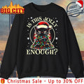Is This Jolly Enough Funny Black Cat light Christmas shirt