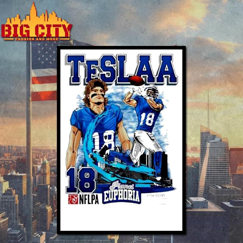 Isaac TeSlaa Detroit Lions player city skyline graphic Shirt