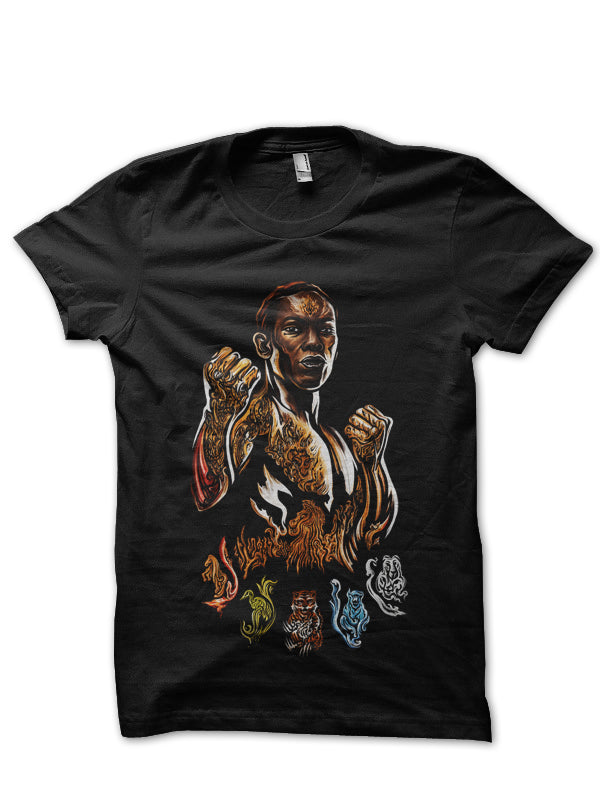 Israel Adesanya Black Half Sleeve T-Shirt Hoodie, Sweatshirt | PureTeeCo.com