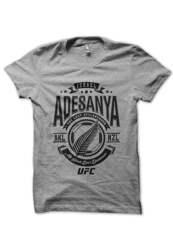 Israel Adesanya Grey Half Sleeve T-Shirt Hoodie, Sweatshirt | PureTeeCo.com