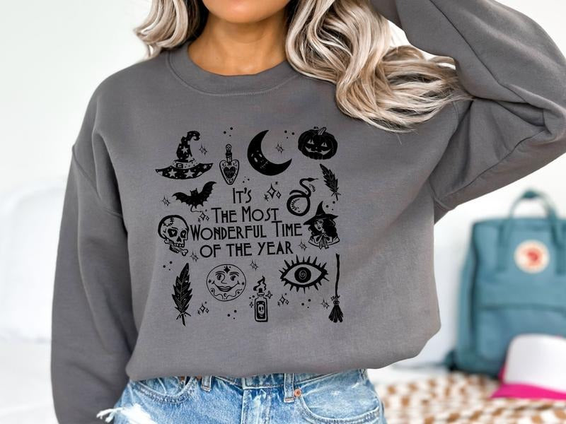 It is the Most Wonderful Time of the Year Sweatshirt in Charcoal Color T-Shirts, Hoodie | PureTeeCo.com
