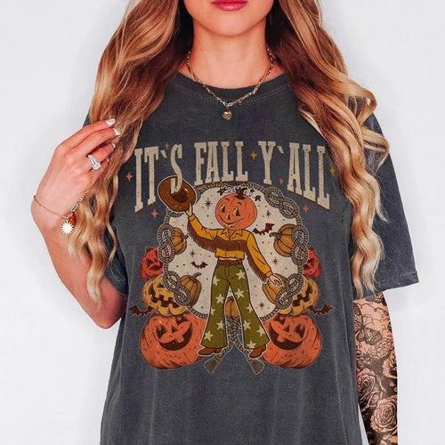 It's Fall Y'all Pumpkins Shirt, Vintage Halloween Pumpkin Tee, Fall Shirt, Fall Pumpkin Tee, Retro Fall Autumn Shirt...