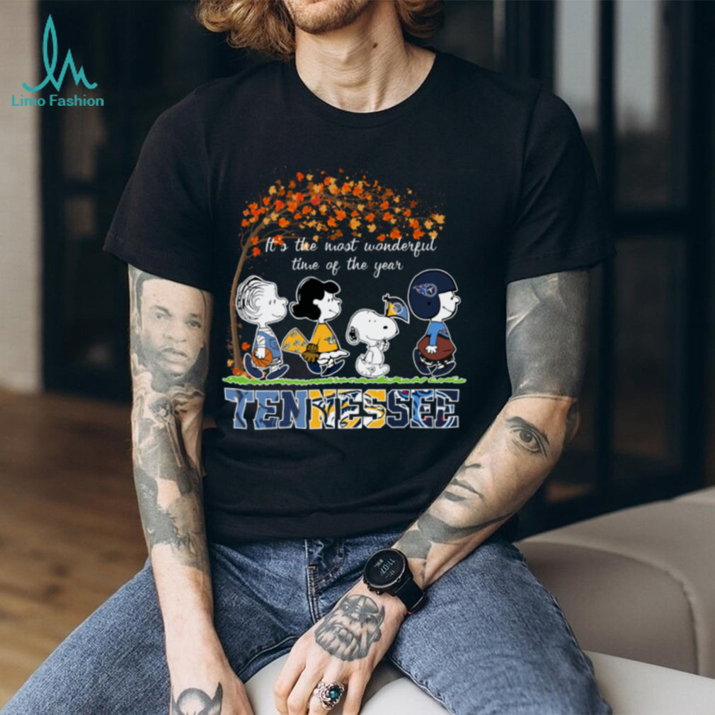 It’S The Most Wonderful Time Of The Year Peanuts Characters X Tennessee Sports Teams Mascot Tee