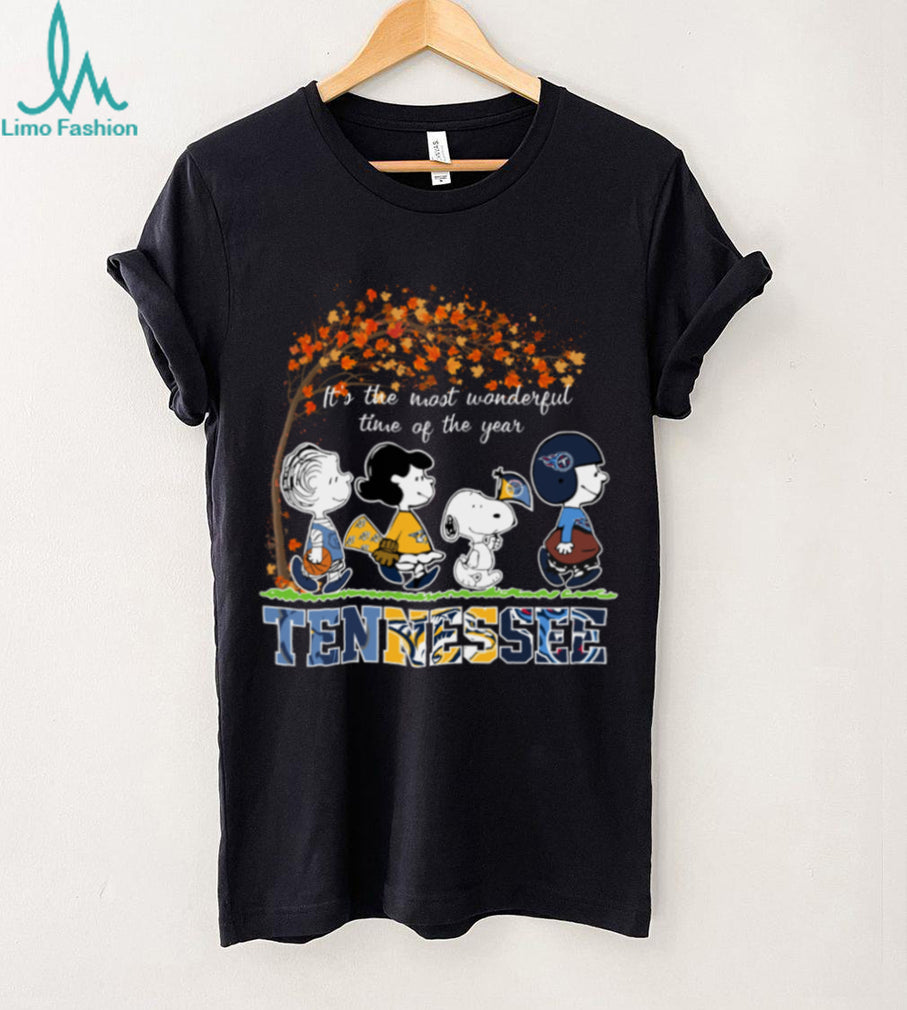 It’S The Most Wonderful Time Of The Year Peanuts Characters X Tennessee Sports Teams Mascot Tee