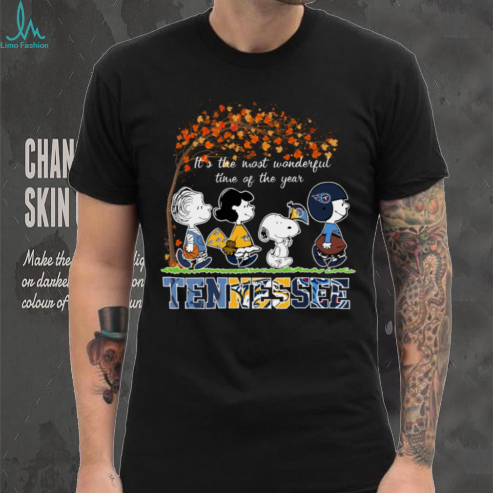 It’S The Most Wonderful Time Of The Year Peanuts Characters X Tennessee Sports Teams Mascot Tee