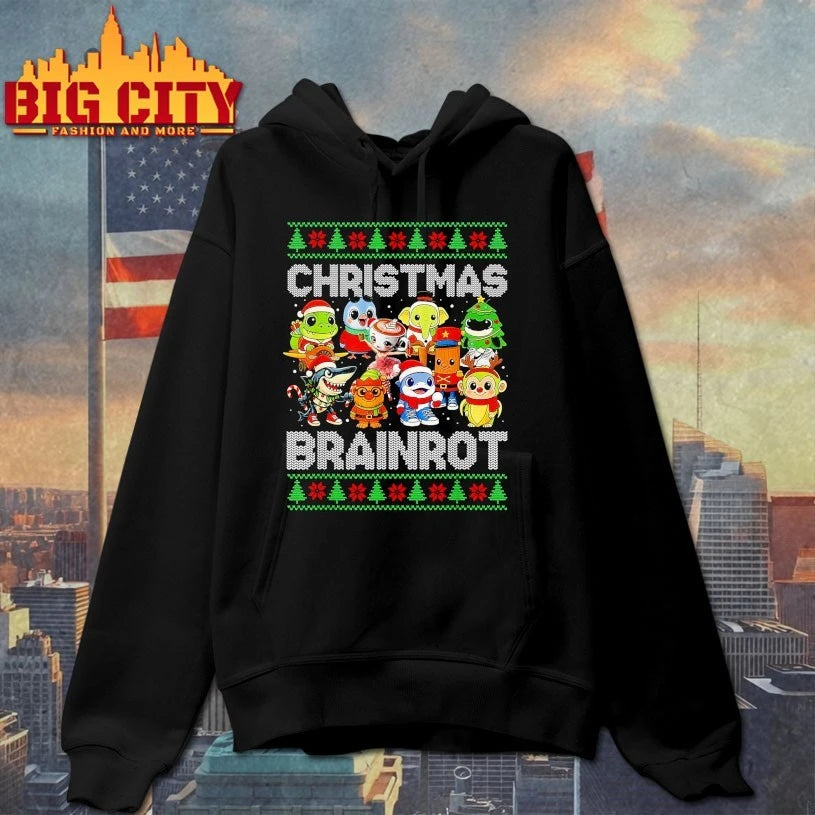 Italian Christmas Brainrot characters ugly christmas shirt