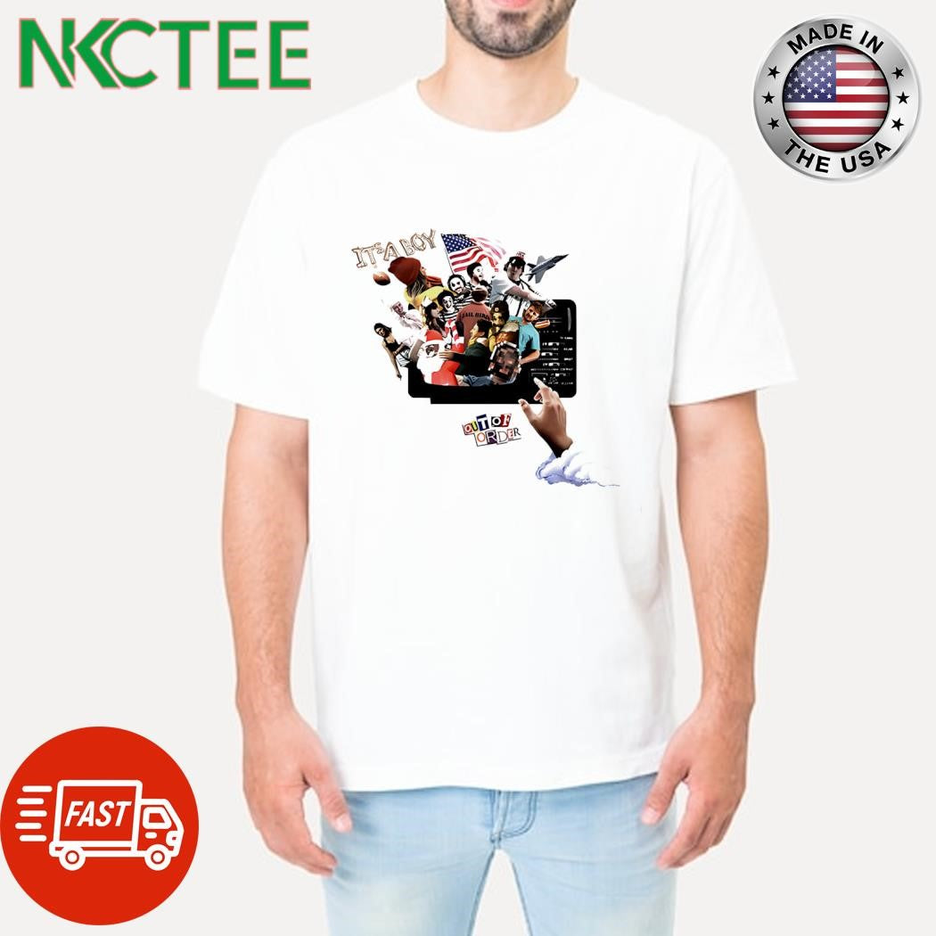 It’s a boy out of order US flag shirt