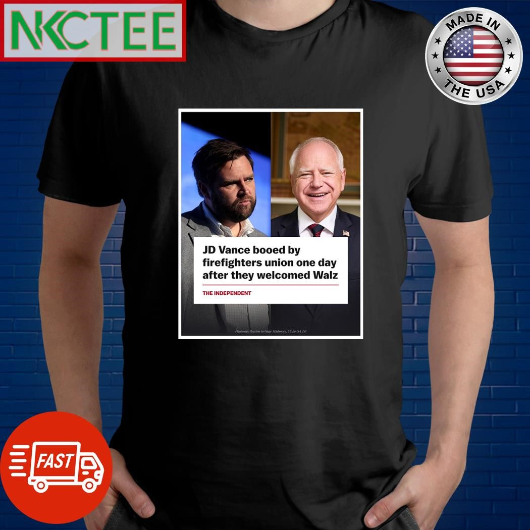 JD Vance booed by firefighters union one day after they welcomed Tim Walz shirt