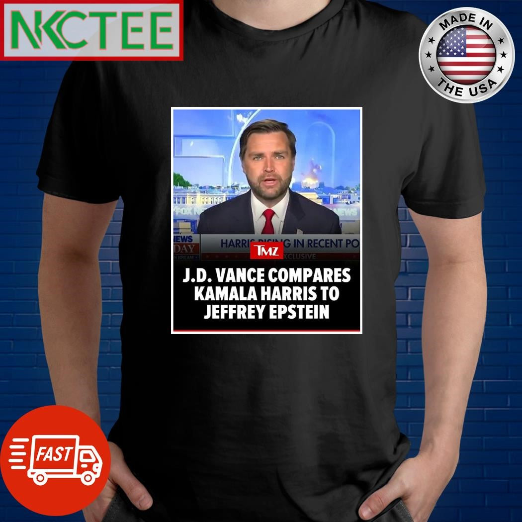 JD Vance compares Kamala Harris to Jeffrey Epstein shirt