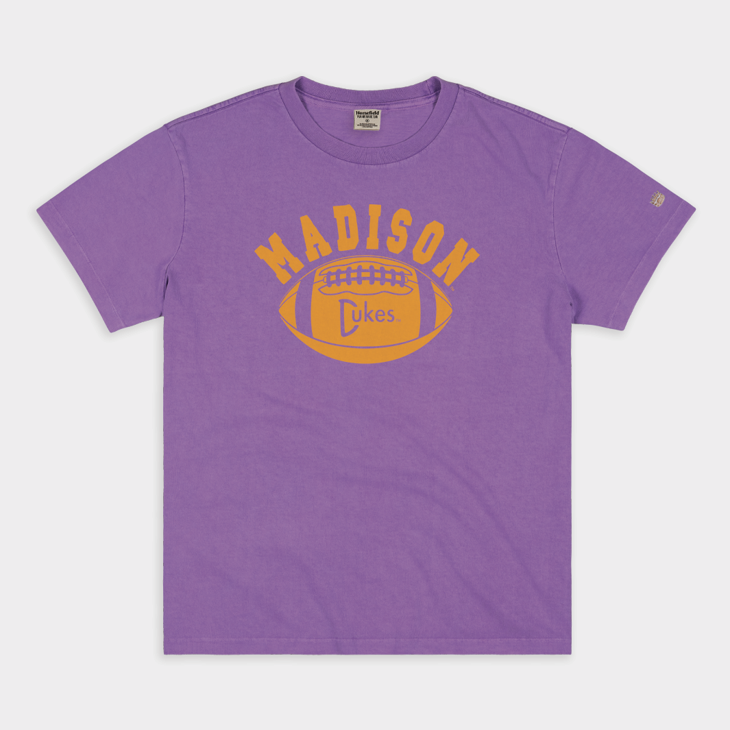 James Madison University Football Vintage Heavyweight Tee Style001 Hoodie, Sweatshirt | PureTeeCo.com (Image 1)