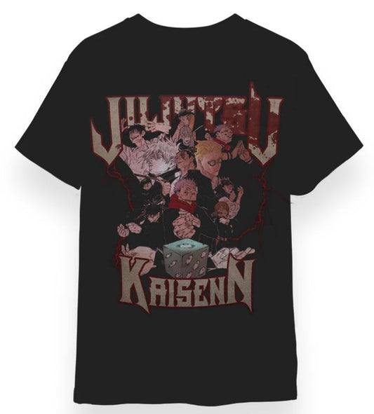 JUJUTSU VINTAGE OVERSIZE T-SHIRT, MEN SHORTSLEEVE T-SHIRT, ANIME UNISEX T-SHIRT Menswear Top