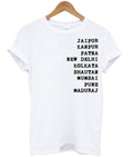 Jaipur Kanpur Patna New Delhi Font T Shirt Hoodie, Sweatshirt | PureTeeCo.com
