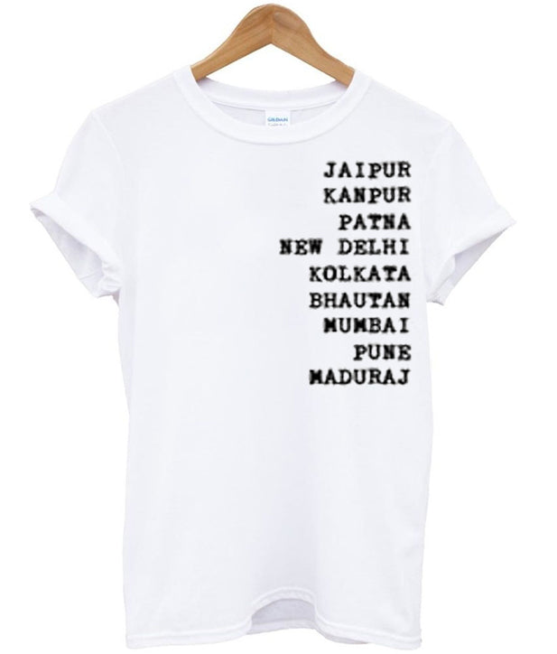 Jaipur Kanpur Patna New Delhi Font T Shirt Hoodie, Sweatshirt | PureTeeCo.com