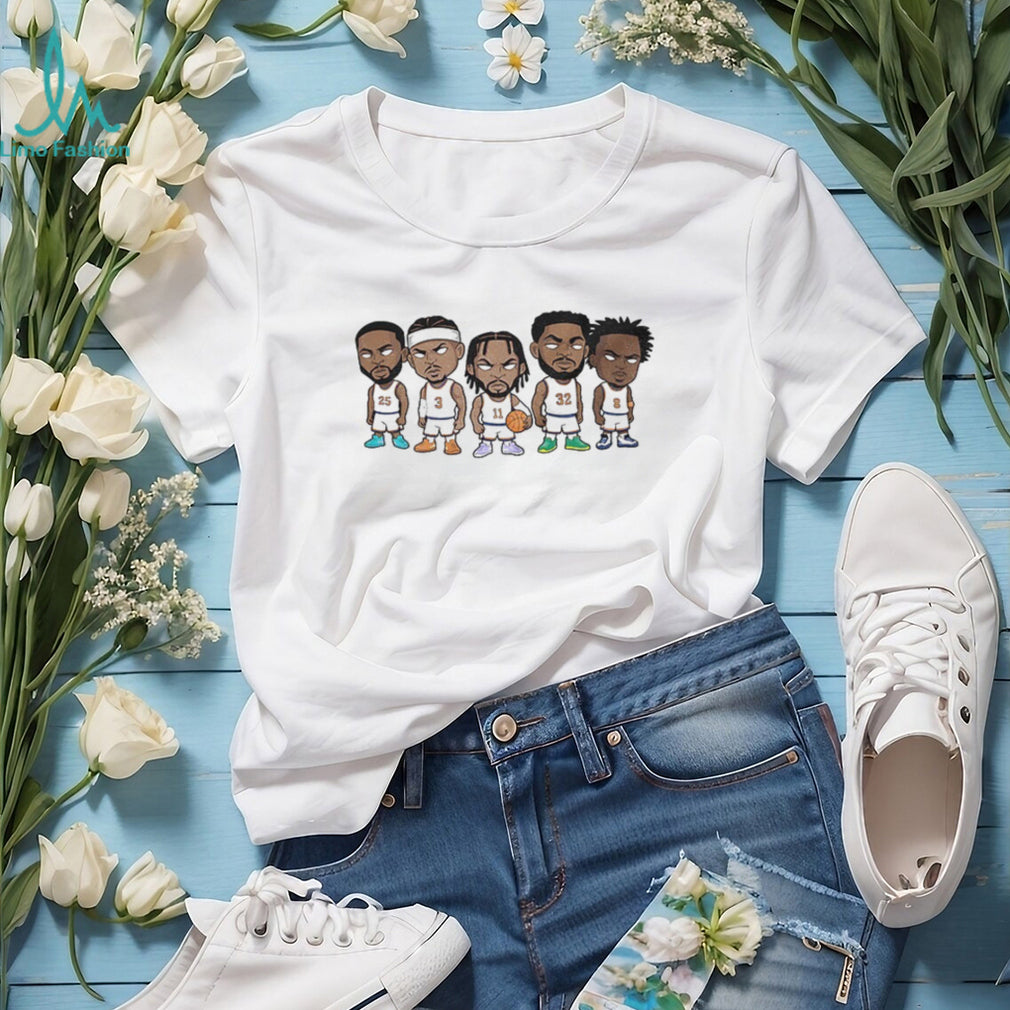 Jalen Brunson Mikal Bridges Josh Hart Karl Anthony Towns OG Anunoby Big Five New York Knicks Cartoon shirt