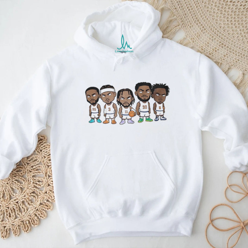 Jalen Brunson Mikal Bridges Josh Hart Karl Anthony Towns OG Anunoby Big Five New York Knicks Cartoon shirt