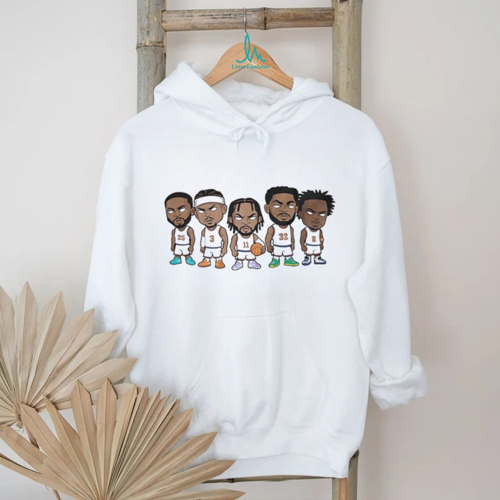 Jalen Brunson Mikal Bridges Josh Hart Karl Anthony Towns OG Anunoby Big Five New York Knicks Cartoon shirt