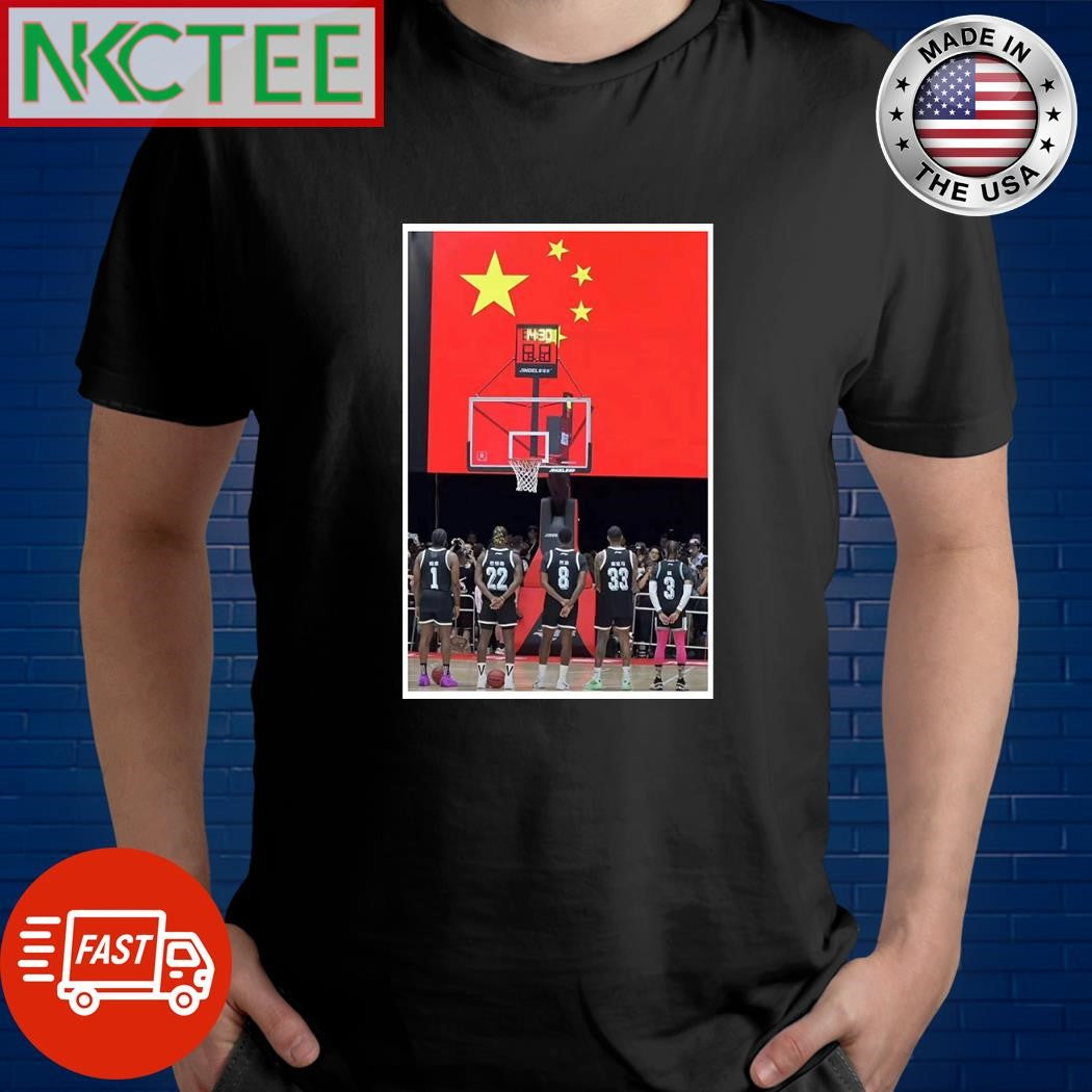 James Harden, Jimmy Butler, Paul George and Kyle Kuzma teaming up in China shirt