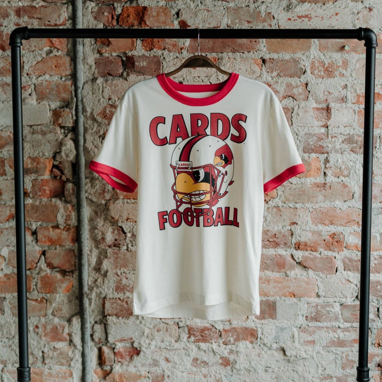 Louisville Cards Football Ringer Tee Hoodie, Sweatshirt | PureTeeCo.com (Image 2)