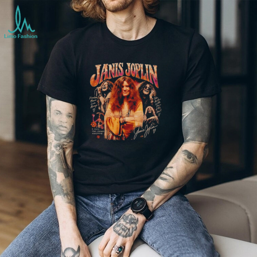 Janis Joplin A Voice That Changed Everything Collage shirt