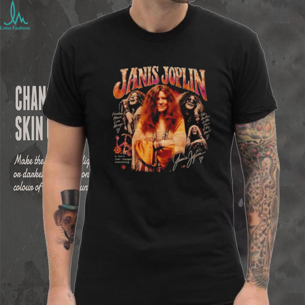 Janis Joplin A Voice That Changed Everything Collage shirt