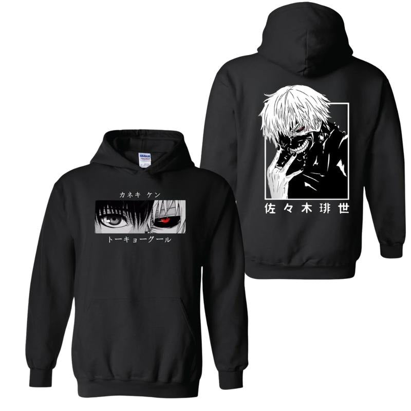 Japanese Anime Kaneki Ken Shirt Tokyo Ghoul Hoodie Men Kawaii Manga Graphic Tees Fashion Hoodie - Classic, Cotton Hoodie