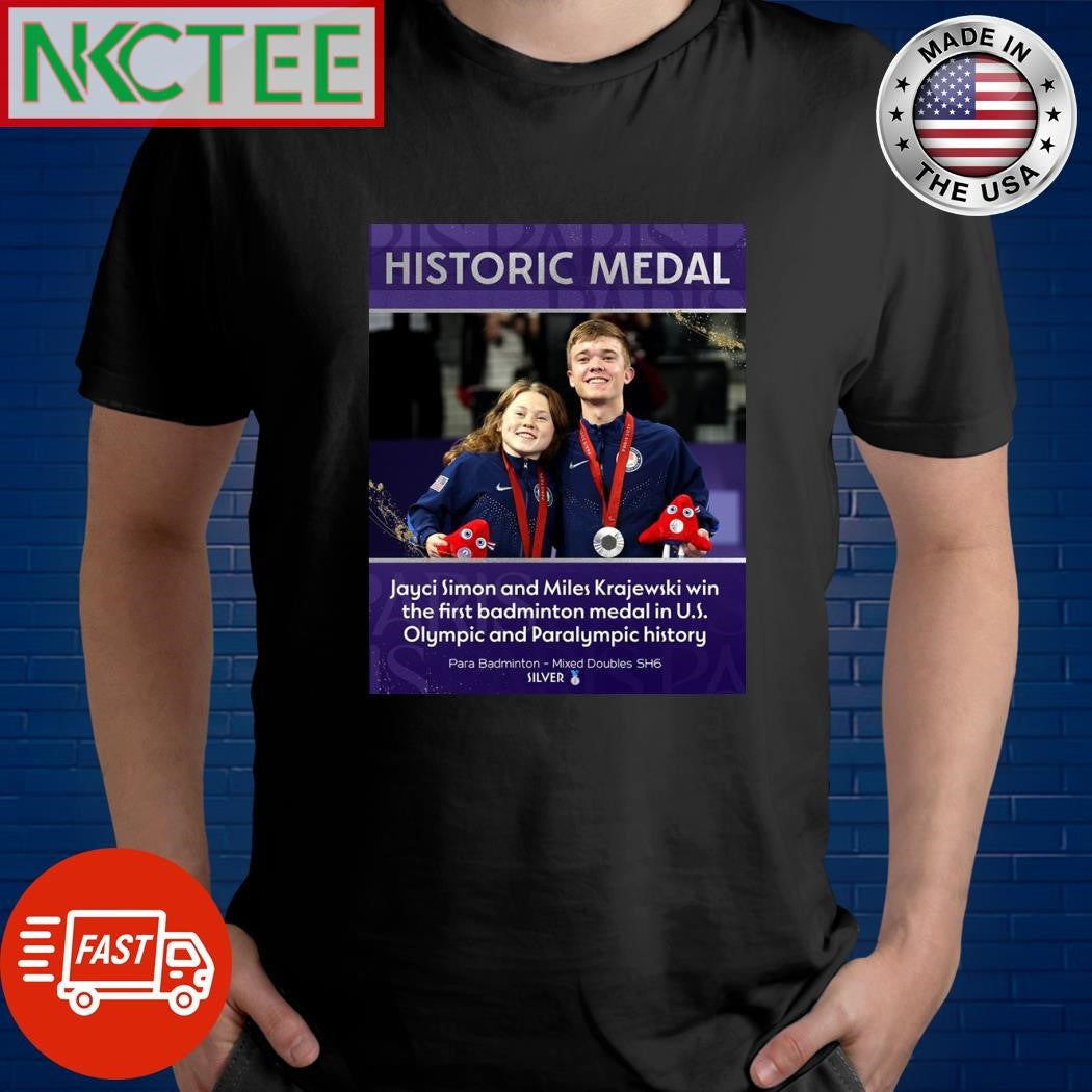 Jayci Simon and Miles Krajewski win the first badminton medal in US Olympic and Paralympic shirt