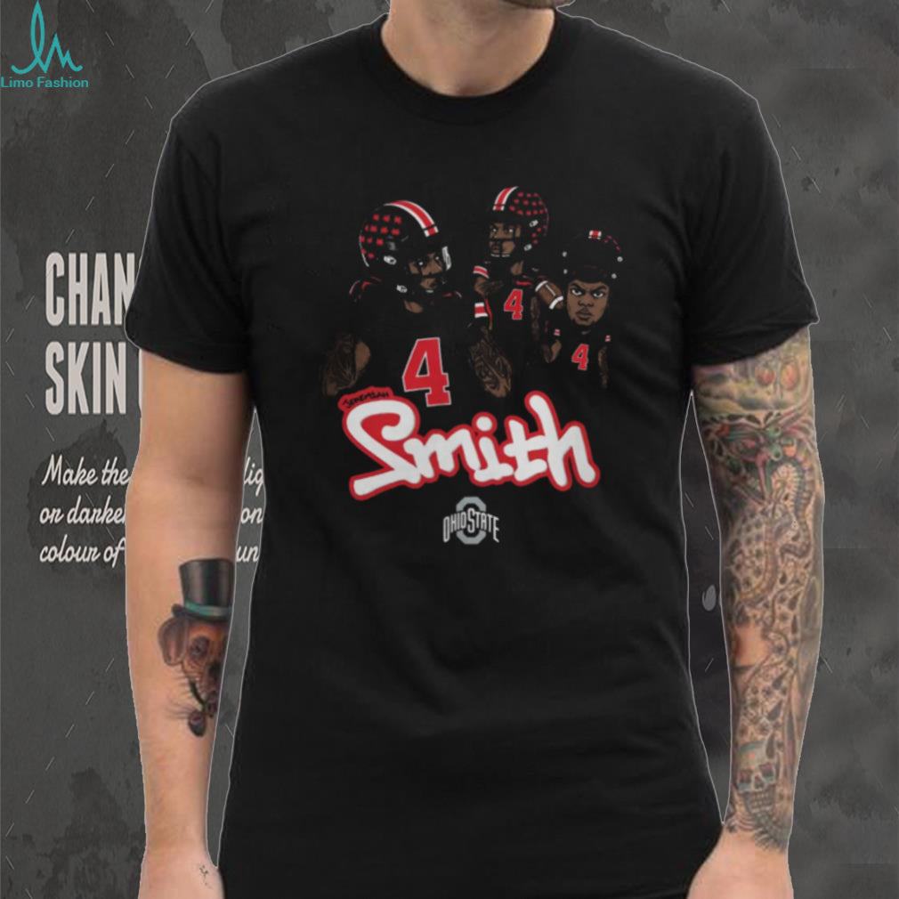 Jeremiah Smith Ohio State Red Caricature Tee