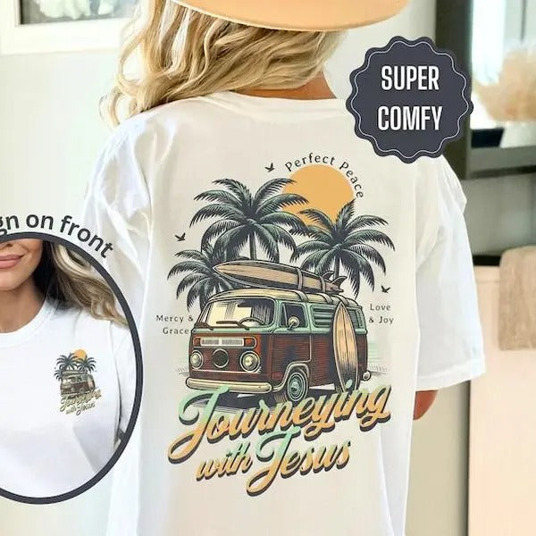 Jesus Aesthetic Shirt for Christian Women Summer Tshirt Coconut Girl Clothes Beach Surf T Shirt Surfer Tee Trendy Faith...