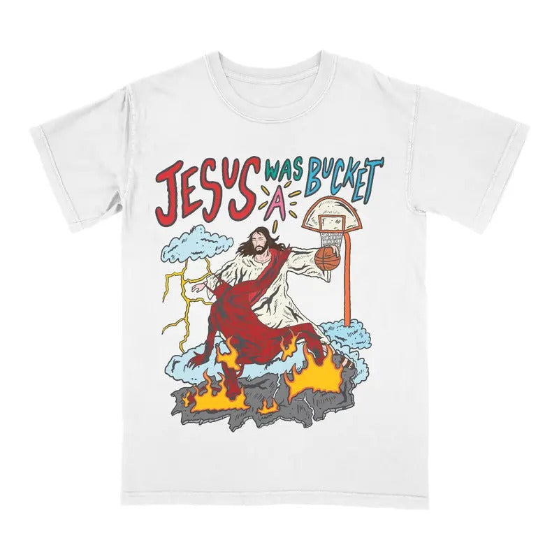 Jesus Basketball T-Shirt, funny graphic vintage sports tees Hoodie, Sweatshirt | PureTeeCo.com