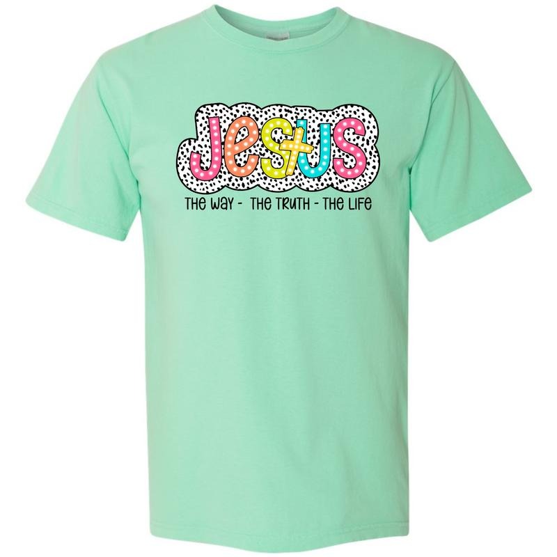 Jesus Neon Spotted Comfort Colors T-Shirt 'NLB' Hoodie, Sweatshirt | PureTeeCo.com