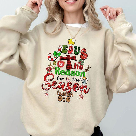 Jesus Sweatshirt, Jesus Is The Reason Christmas Sweatshirt, Retro Christmas Sweatshirt, Religious Christmas Gift, Jesus Christian Apparel