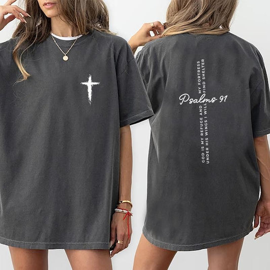 Jesus T-Shirt, Christian Shirt, Bible Verse Shirt, Jesus Tees, Christian Merch, Religious Outfit, Christian Cross Graphic Tees, Baptism Gift for Her, Women's Tops, Womenswear, Cotton Fabric Relaxed Fit Chic Style
