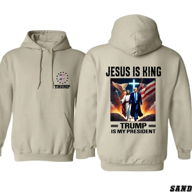 Jesus is King Trump Hoodie - Faithful Patriot Design, Unisex Classic Fit T-Shirts, Sweatshirt | PureTeeCo.com