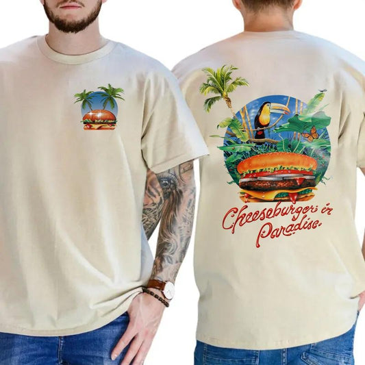 Jimmy. B Tee – Cheeseburger in Paradise Shirt for Food & Music Lovers