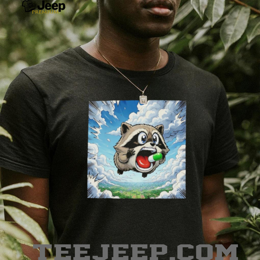 Jimothy Raccoon Falling from the Sky with a Pill shirt
