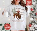 Jingle Horse Christmas  Sweatshirt, Country Christmas Sweater, Cowboy Holiday Crewneck T-Shirts, Hoodie | PureTeeCo.com