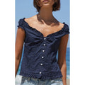 John Galt Women's Blue Polka Dot Elena Top T-Shirts, Hoodie, Sweatshirt | PureTeeCo.com