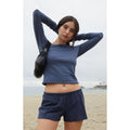 John Galt Women's Navy Bonnie Long Sleeve Off-The-Shoulder Top T-Shirts, Hoodie, Sweatshirt | PureTeeCo.com