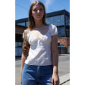 John Galt Women's White Short Sleeve Babydoll Top T-Shirts, Hoodie, Sweatshirt | PureTeeCo.com