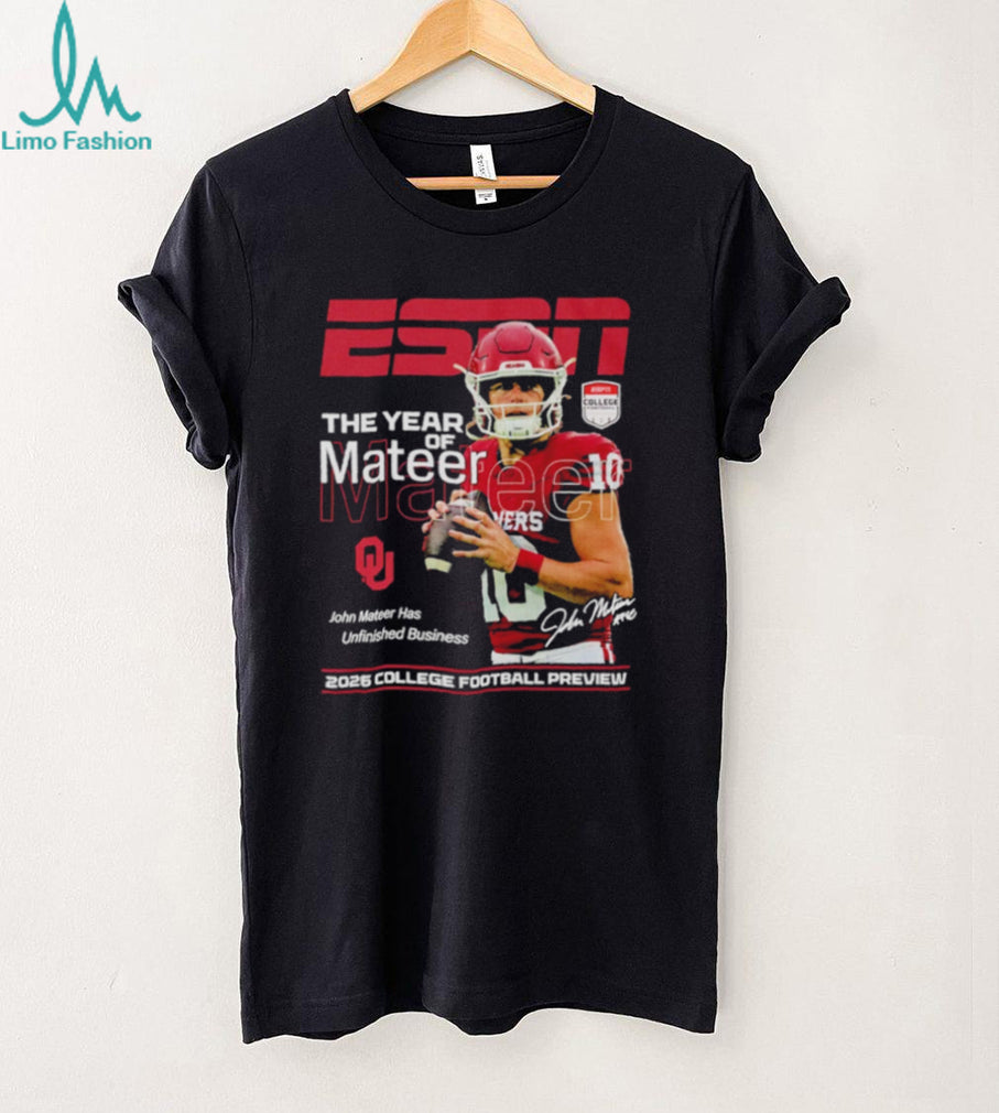 John Mateer Oklahoma Sooners The Year of Mateer ESPN 2026 College Football Preview shirt