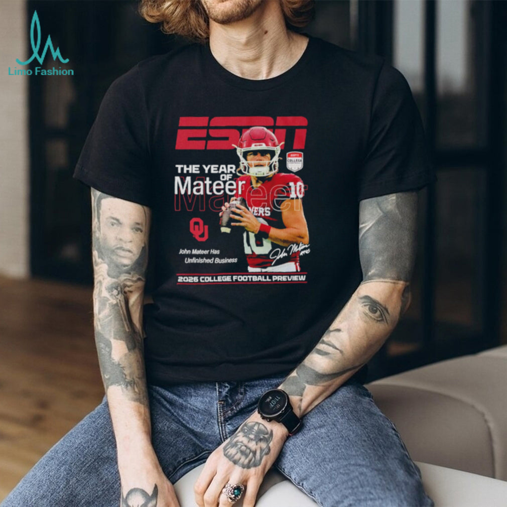 John Mateer Oklahoma Sooners The Year of Mateer ESPN 2026 College Football Preview shirt