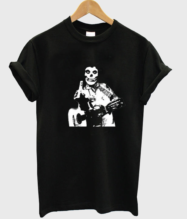 Johnny Cash The Misfits Middle Finger Black Skull t-shirt Hoodie, Sweatshirt | PureTeeCo.com