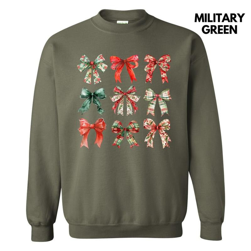 Jolly Christmas Bow Collage Sweatshirt 'NLB' T-Shirts, Hoodie | PureTeeCo.com
