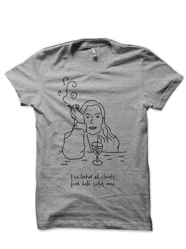 Joni Mitchell Grey T-Shirt Hoodie, Sweatshirt | PureTeeCo.com