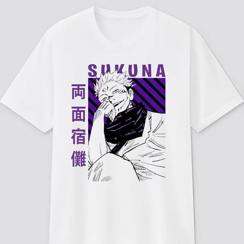 Jujutsu Kaisen Anime Tee, Ryomen Sukuna White T-Shirt, Anime & Manga Gifts Sweatshirt, Hoodie, Comfort Colors | PureTeeCo.com